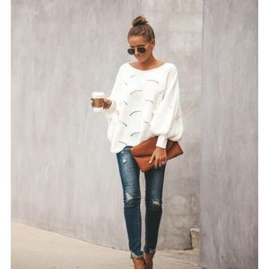 Noemi Dolman Knit Sweater-off white NWT sz med